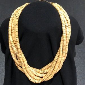 KJL vintage wood bead torsade necklace